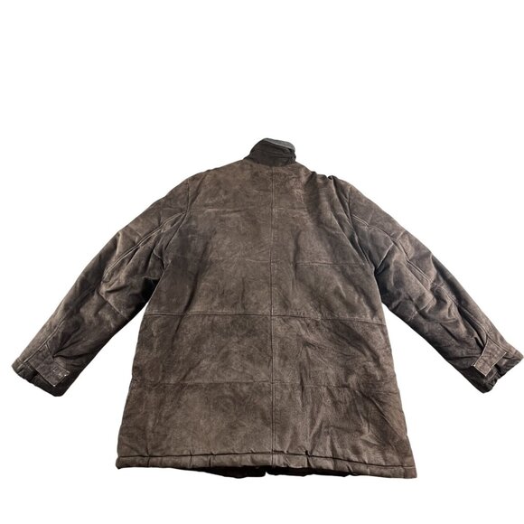 VTG Colebrook Leather Jacket Mens Large Brown Bomber Quilt Lined Coat 90s Y2K - Picture 2 of 16